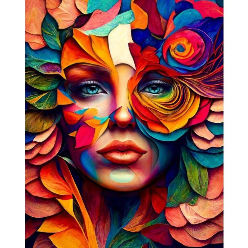 Figure Oil Painting Flower Woman Abstract Canvas Painting Printing Poster Wall Art Picture For Living Room Home Decor No Frame