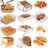 Air Fryer Baking Rack Metal Square/Round/Rectangle Oven Grill Racks Airfryer Accessories