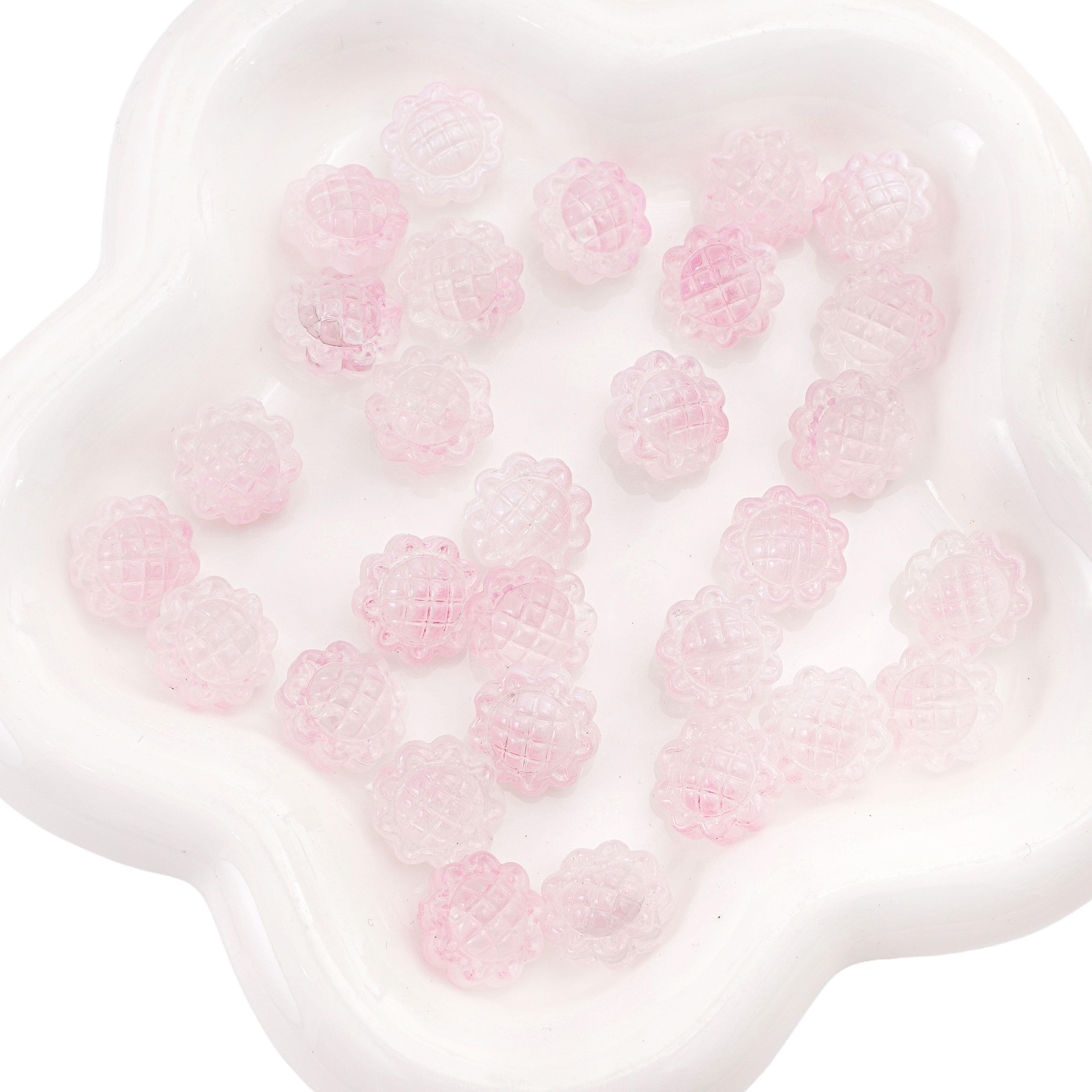 

10 шт. Стеклянные бусины-подсолнухи для изготовления браслетов, ожерелий, ювелирных изделий своими руками розовый