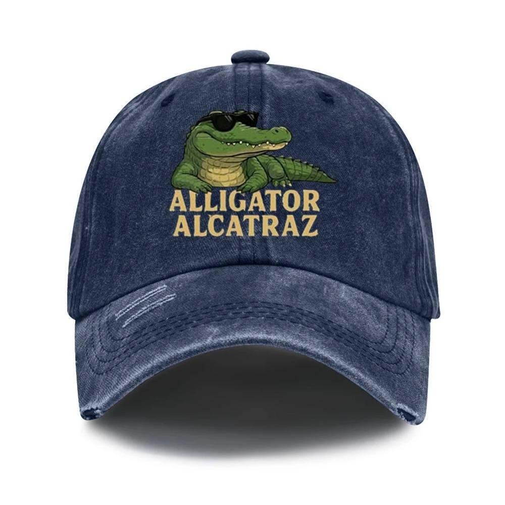 Washed Cotton Baseball Cap Breathable Alligator Dad Hat Comfortable Fashion Golf Hat Adjustable for Outdoor Sports