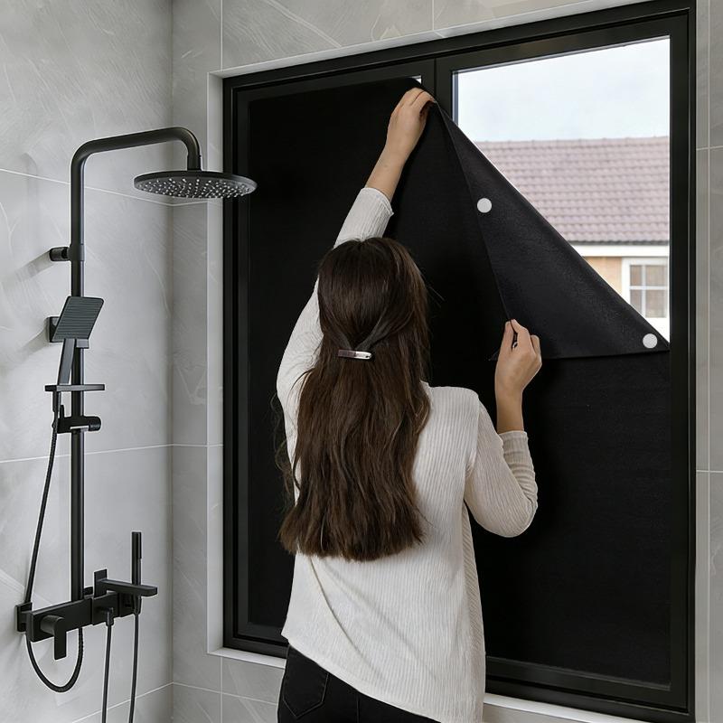 1PC Portable Blackout Curtains for Bedroom, Easy Install No Drill Blackout Shades&Blinds for Indoor Windows Self Adhesive Tapes