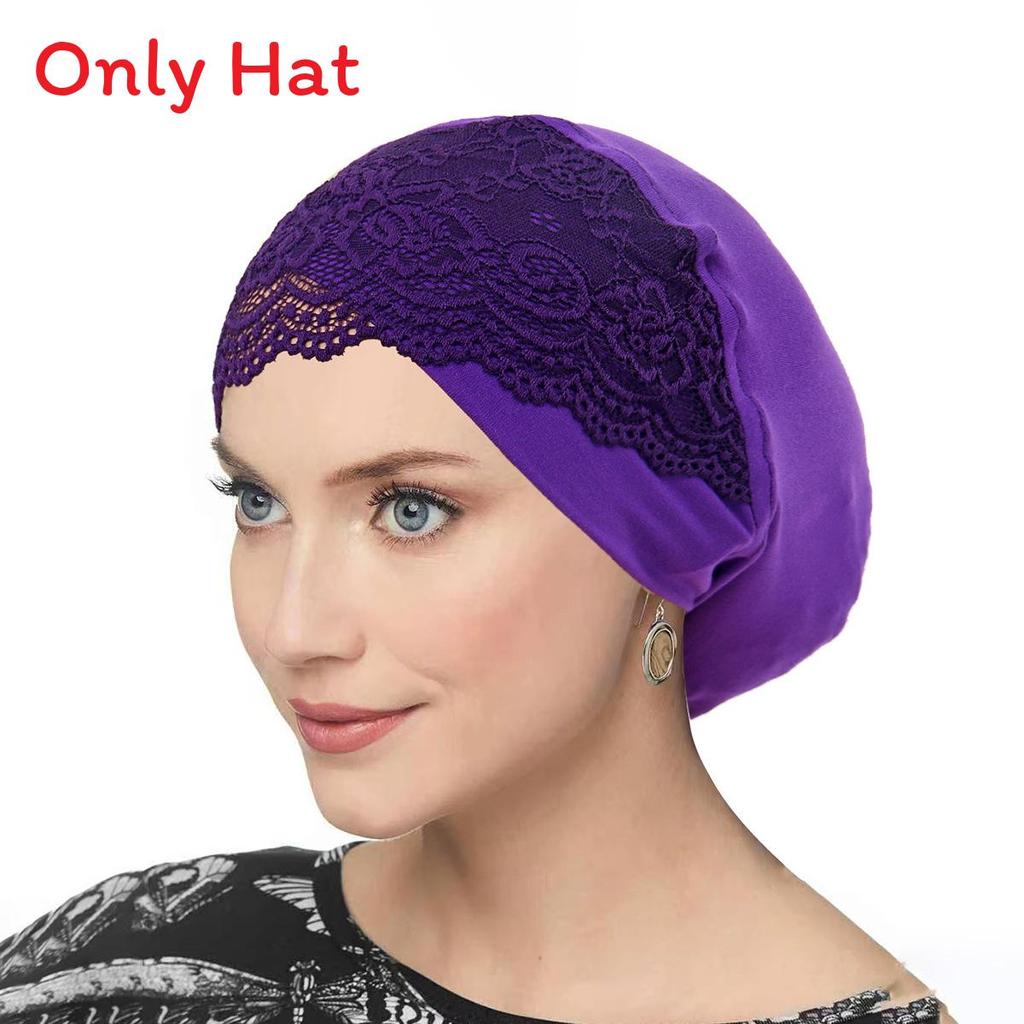 Ladies Lace Cross Headscarf Cap With Soft Lightweight Fabric For Casual Wear
