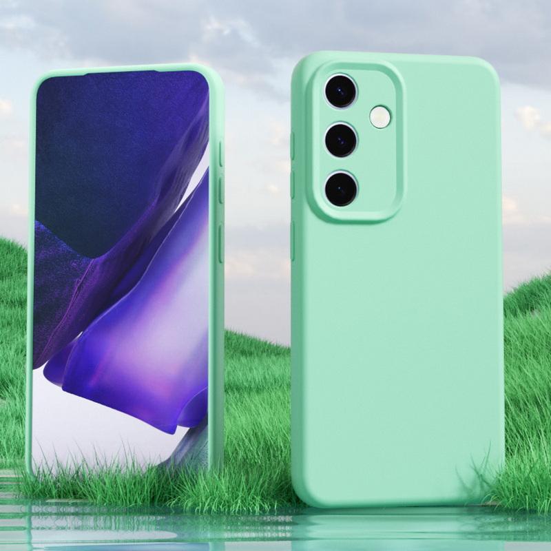Solid Color Soft Matte Phone Case For Samsung S25 Ultra S24 Plus S23 S22 Inside the Flannel Shockproof Liquid Silicone Slim Bumper Cover
