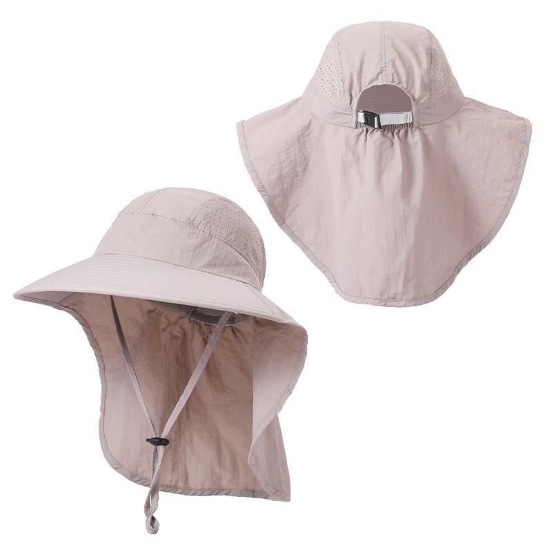 Męski letni kapelusz wędkarski chroniący przed słońcem z szerokim rondem, osłoną karku i siatkowanymi bokami do aktywności na świeżym powietrzu