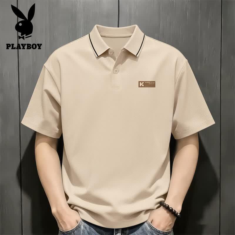Playboy Men's Business Casual Short-Sleeve Polo Shirt