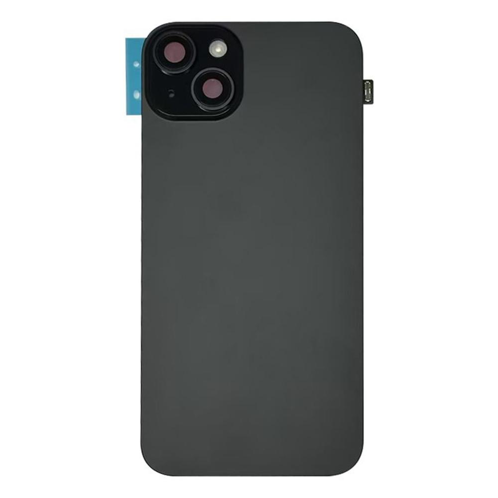 

For iPhone 15 Plus Battery Housing Cover+Camera Lens Cover+Bracket+Wireless Charging Port Cable Yellow