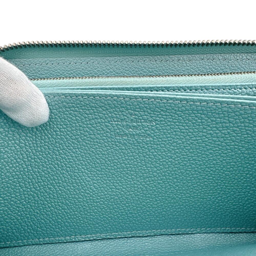 LOUIS VUITTON M12680 Zippy wallet Monogram Ann Platt leather Azure Frost Purse blue leather Used