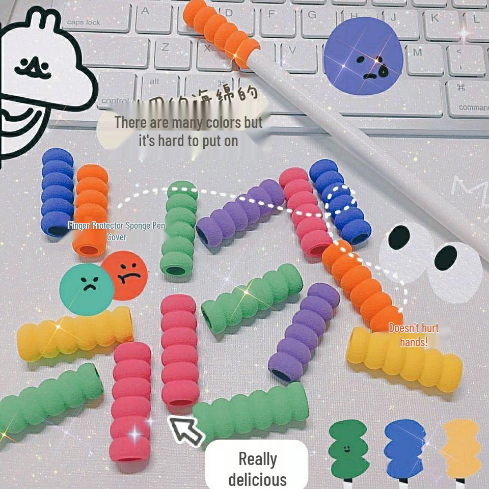 Sponge Grip Cover - Macaron Color Pencil Pen Holder for Students