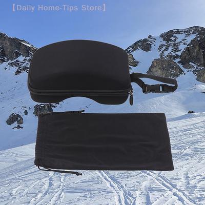 Beskyttelse Ski Brilleæske Ski Briller Etui Briller Hård Stødsikker Kasse Ski Briller Sort Nylon Taske Til Opbevaring af Ski Briller