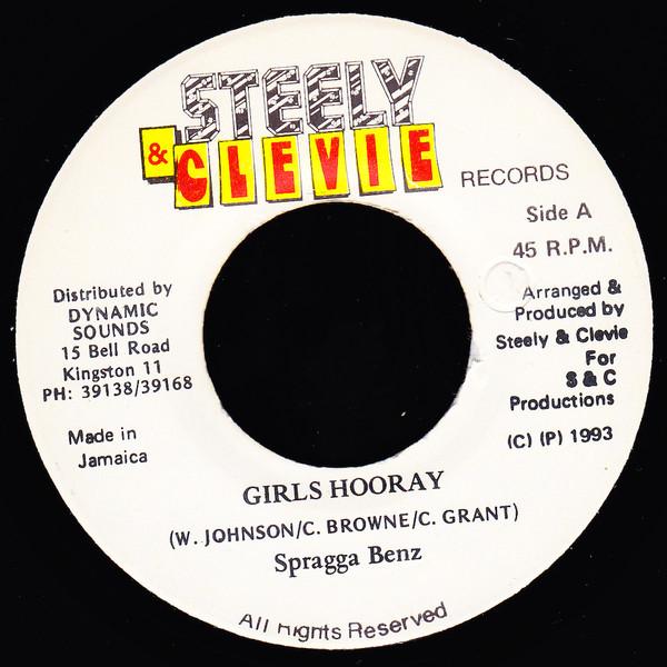 

7inch Record SPRAGGA BENZ - Girls Hooray NONE Steely & Clevie 1993 Jamaica Reggae, Ska & Dub Used