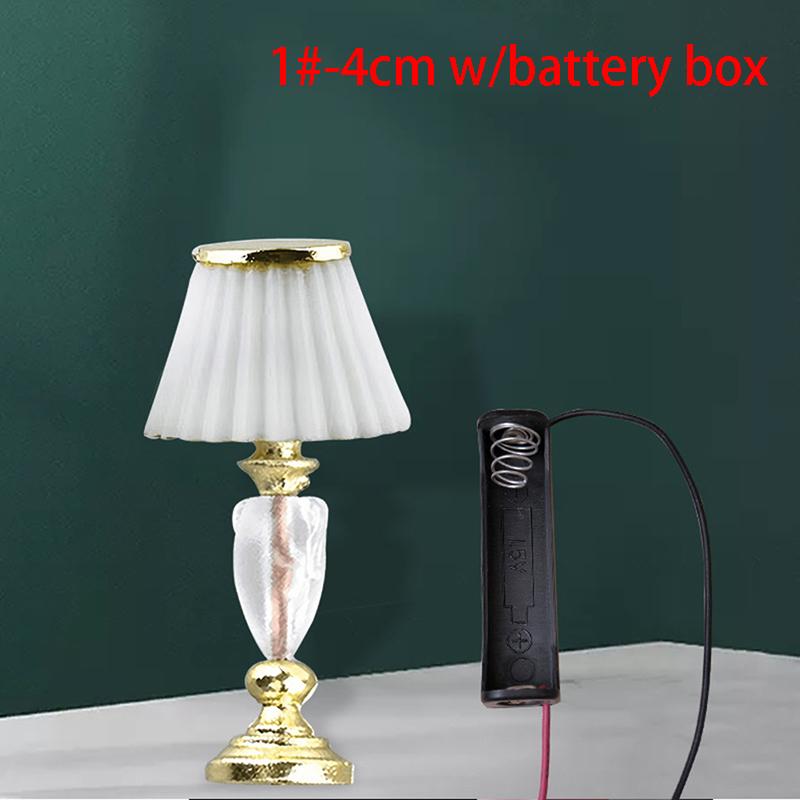 1:12 Dollhouse Retro European Style Mini LED Lamp Reading LED Table Light Lamp Wall Light Battery Powered Room Outdoor Decor Toy