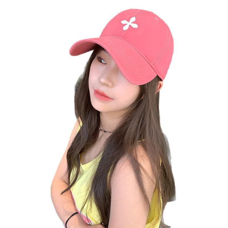 Big Head Circumference Spring New Cross Flower Hot Painted Baseball Cap Women's Face Showing Small Baseball Cap