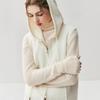 Women's Hooded Cashmere Knit Vest - Zippered, Sleeveless, Drawstring Cape for Autumn/Winter