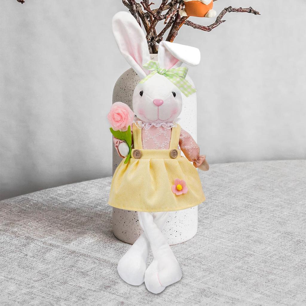 Easter Bunny Animal Toy Easter Sculpture Easter Party Decoration Realistic Easter Figures for Kitchen Office