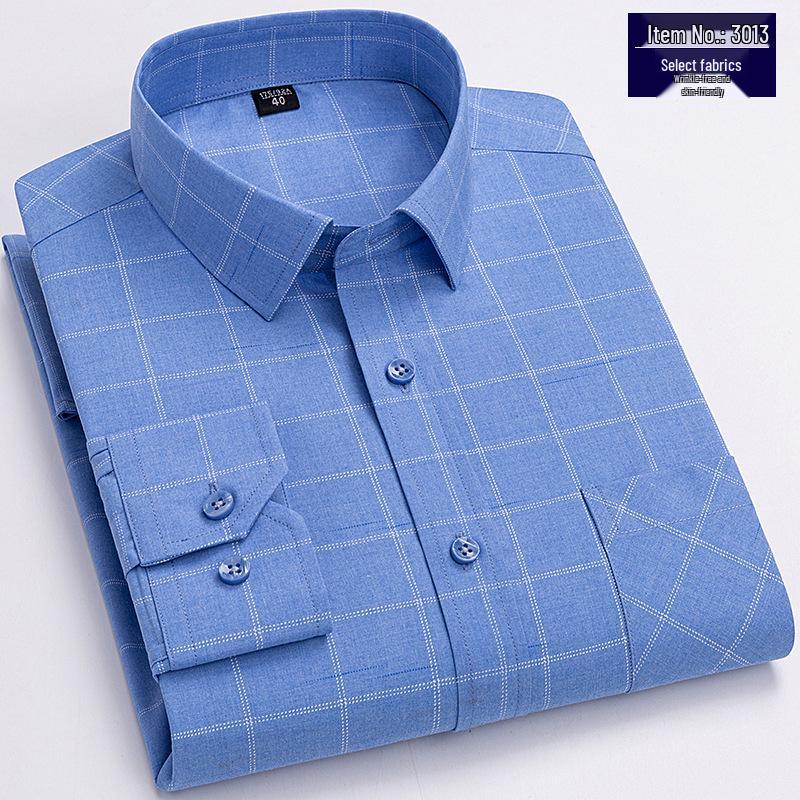 

Летняя мужская дышащая немнущаяся клетчатая рубашка с длинным рукавом для пап среднего возраста S