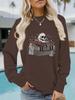 European & American Women's Halloween Print Long Sleeve Crew Neck Sweatshirt