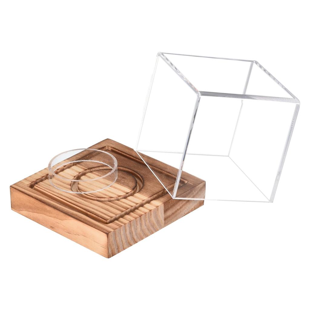 uxcell Set of 2 Baseball Display Cases with Wooden Base Acrylic Baseball Holder Display Memorabilia Balls in a Showcase Walnut Wood