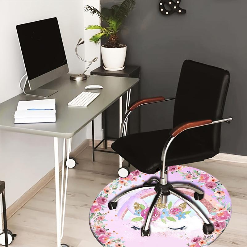 

1pc Carpet Chair Mats Unicorn Floral Party Supplies Perfect for Decorating Chairs, Polyester Carpet, for Living Room.YDT630 80cm by 80cm