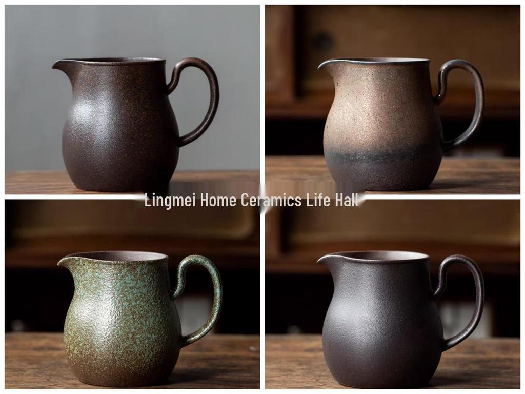 Fırın Değişimi Seramik Filtre Fincanlı Retro Seramik Pour Over Kahve Demleme Seti