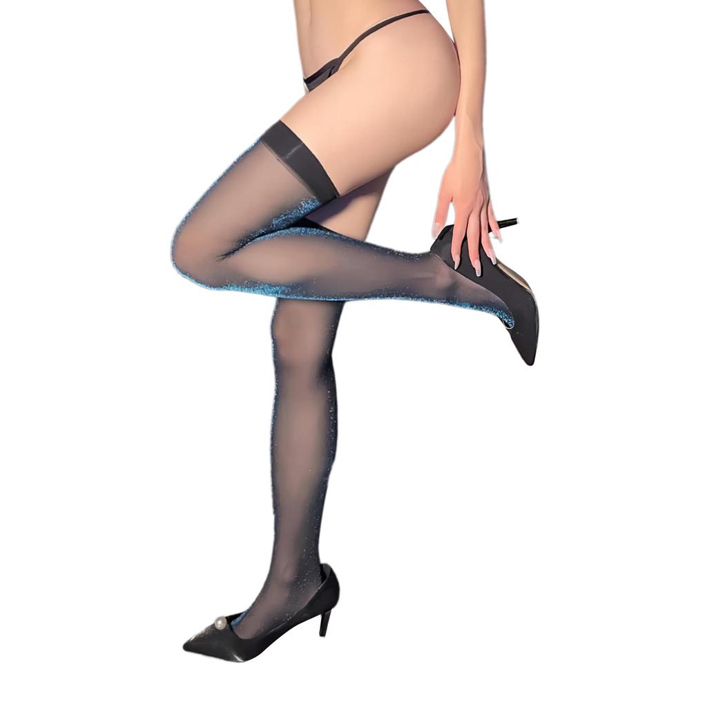 Sparkly Thigh High Stockings Shines Silk Stockings Metallic Shimmer Over the Knee Socks for Women Girls Clubwears