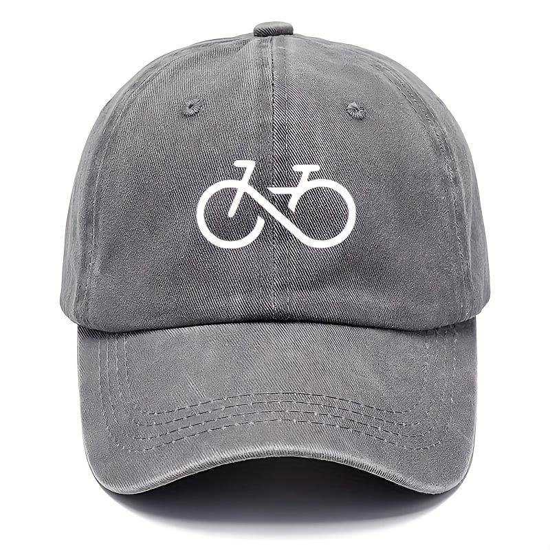 Yiran bag Vintage Fiets Bedrukte Baseballpet Met Wit Geometrisch Ontwerp Voor Hardlopen, Wandelen En Casual Straatstijl Adjustable