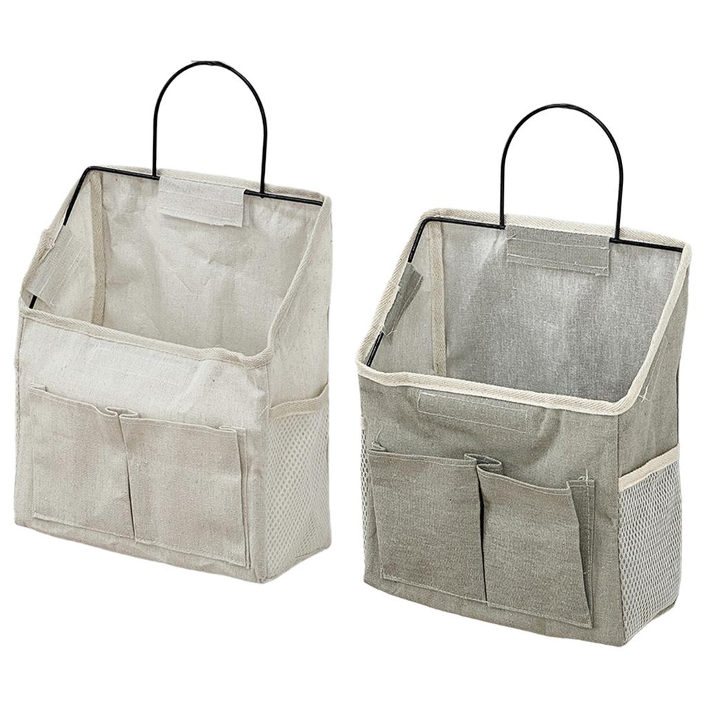 Durable Cotton Fabric Wall Mounted Organizers With Multiple Pockets For Bedroom Living Room Storage