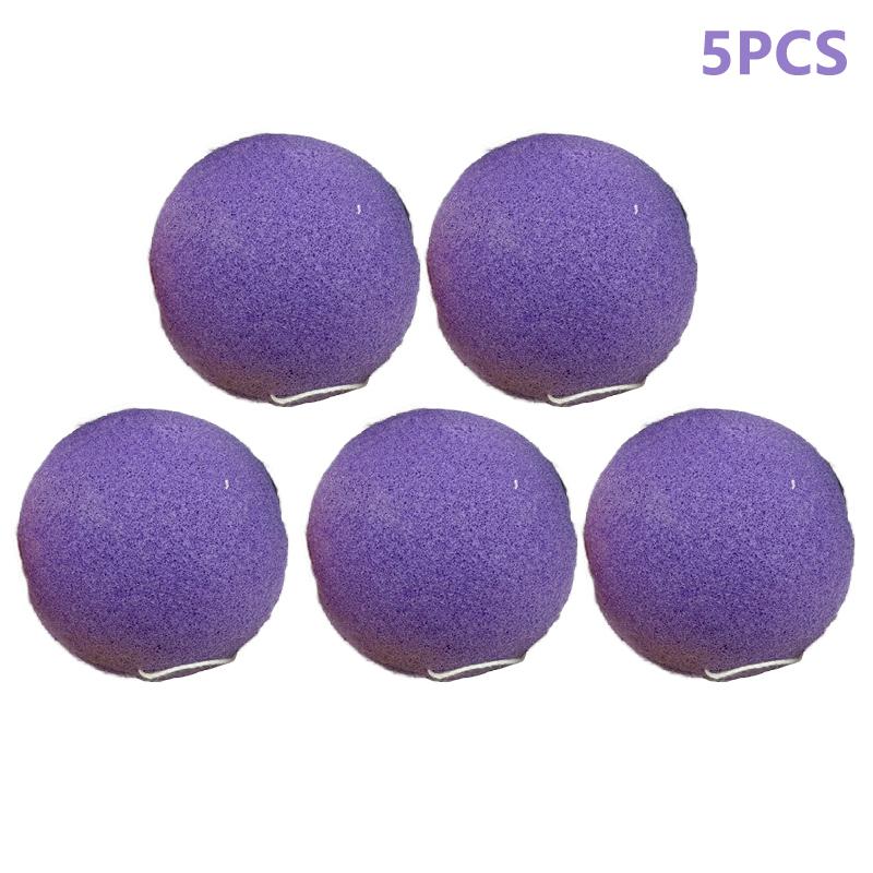 Fiber Material Round Facial Cleansing Exfoliator Face Wash Cleaning Sponge Face Wash Puff 1/5 Pcs Konjac Cleansing Sponge