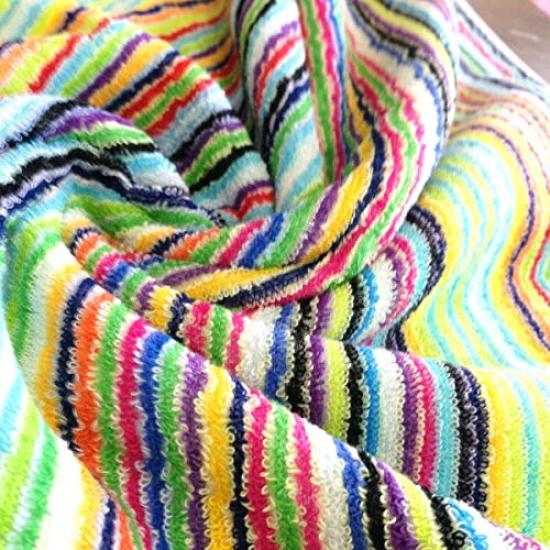 Imabari Leftover Thread, bunt gestreiftes Badetuch, 2er-Set, hergestellt in Imabari, flauschig, schnelle Absorption