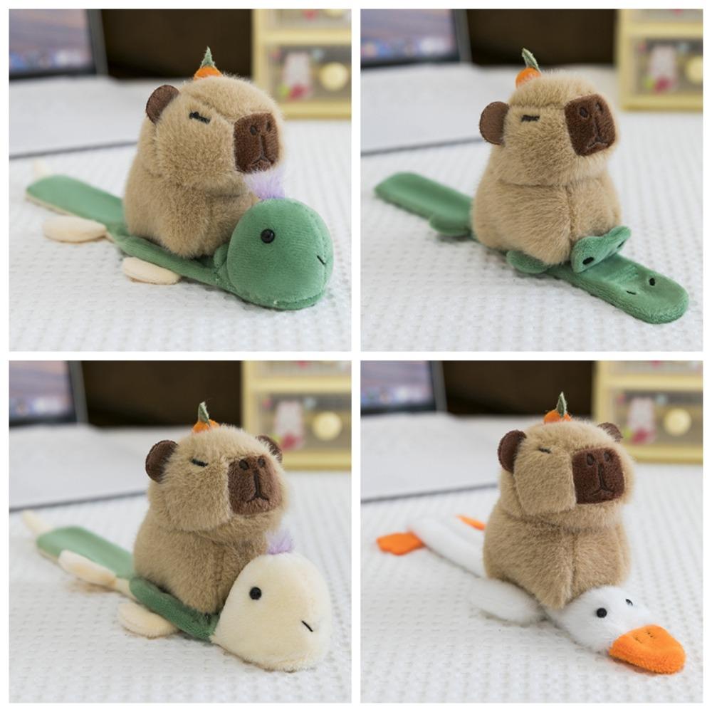 Turtle Capybara Plush Hand Ring Goose Animal Plush Slap Bracelet  Home Decor