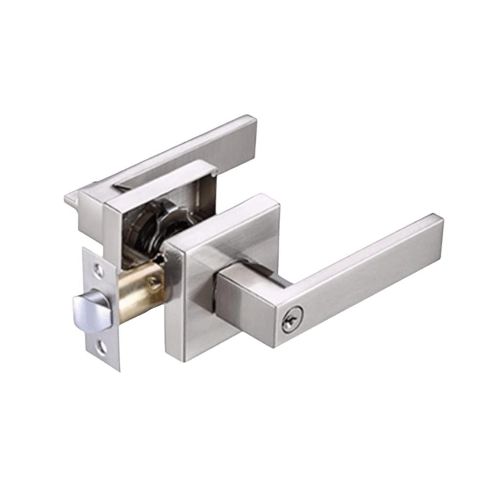 Square Three-pole Handle Lock Aluminum Zinc Zinc Alloy Interior Bedroom Burglar Lock Bathroom
