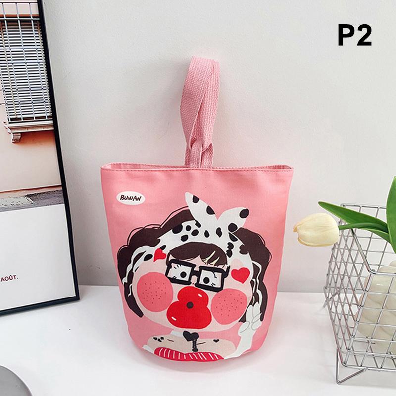 1Pc Kawaii Korean Mummy Bag Cartoon Girl Canvas Tote Bucket Handbag For Female Children Travel All-Match Lunch Bag