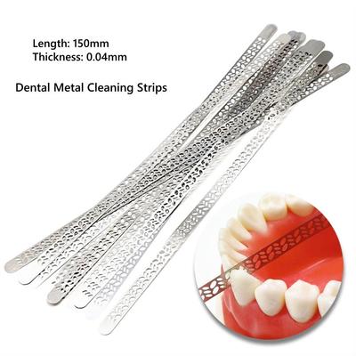 150mm Dental Metalowy Patyczek do Czyszczenia Pasek polerujący Dentysta Materiały Wybielające z otworem Dentalowe Paski Metalowe do czyszczenia