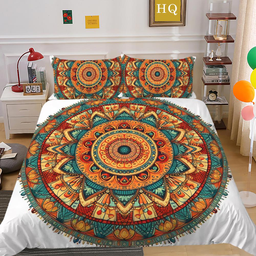 Set de huse de cuvertură cu imprimare 3D Datura Set de pat de dimensiune completă Set de lenjerie de pat din poliester pentru bărbați Textile de casă de lux de lux
