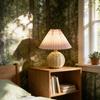 Soft Light Pleated Table Lamp Rattan Base Nightstand Lamp Modern Desk Accent Lamp  Nightstand Decor