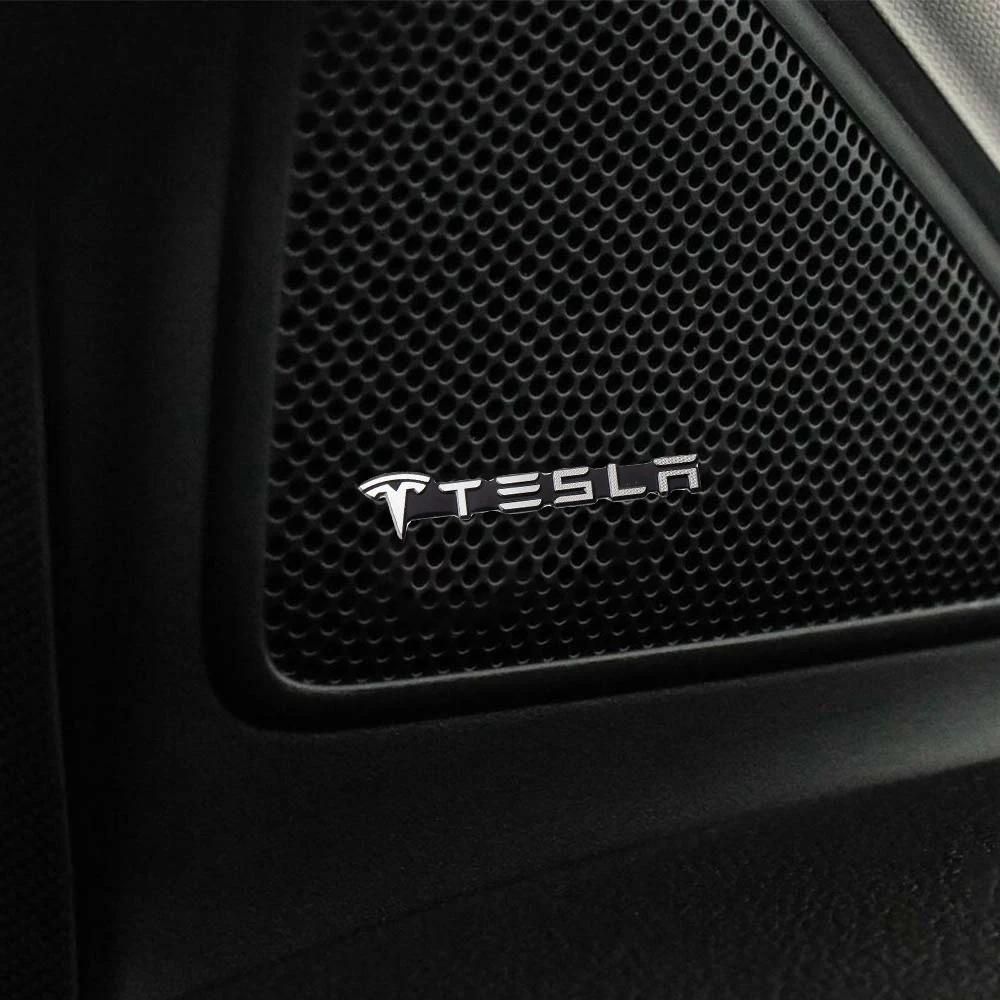 Autocolant Auto Tesla 2/4 Bucăți Logo Aluminiu 3D Insigne Audio pentru Sunet Auto Autocolante Decal Difuzor Pentru Tesla Model 3 Mod Bobină SpaceX Model X