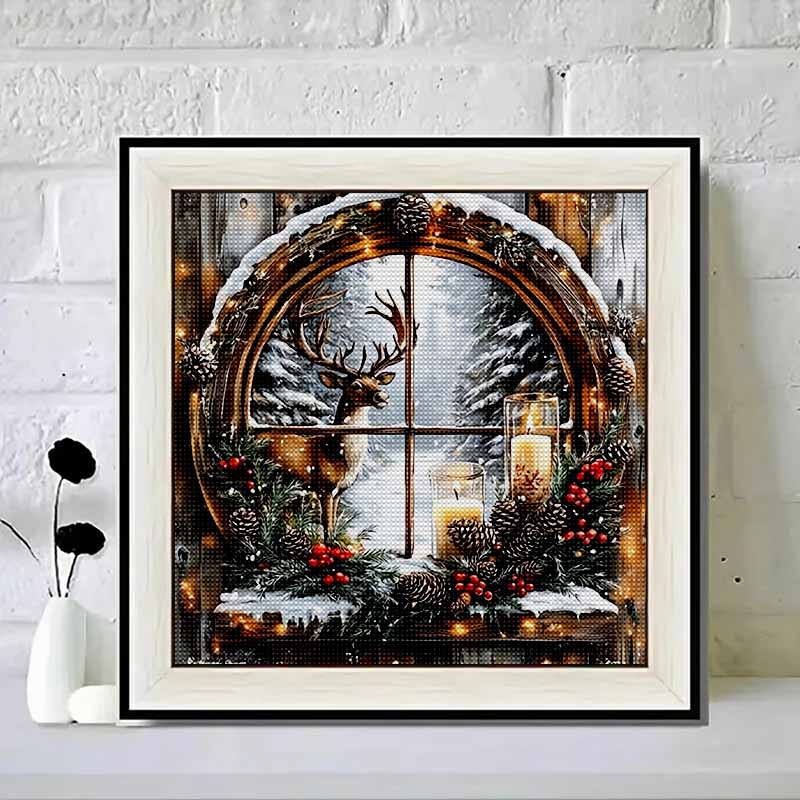 New Arrival 5D DIY Full Circle Diamond Painting "Christmas Elk" Embroidery Cross Stitch Home Decor Gift