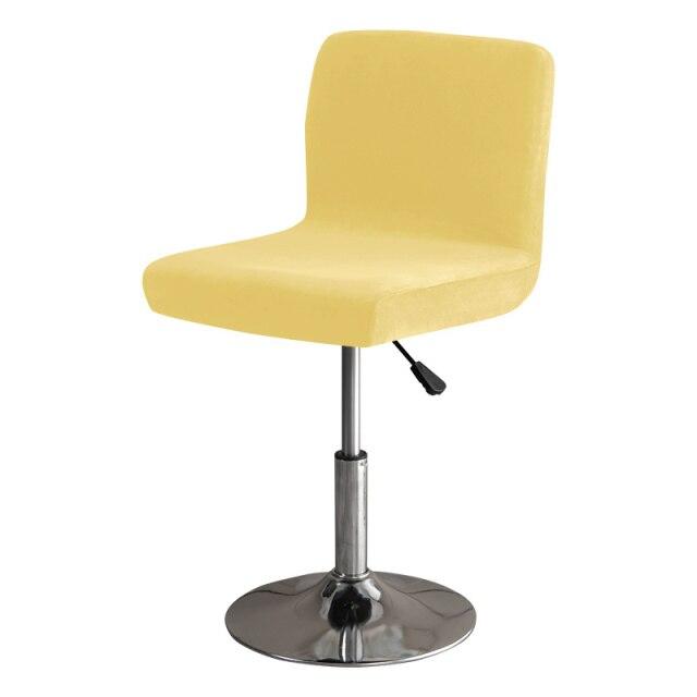 Барный стул чехол на стул бархатный чехол на сиденье стула с низкой спинкой эластичный вращающийся чехол на стул с подъемником одноцветные защитные чехлы для столовой 1pc chair cover 2275₽