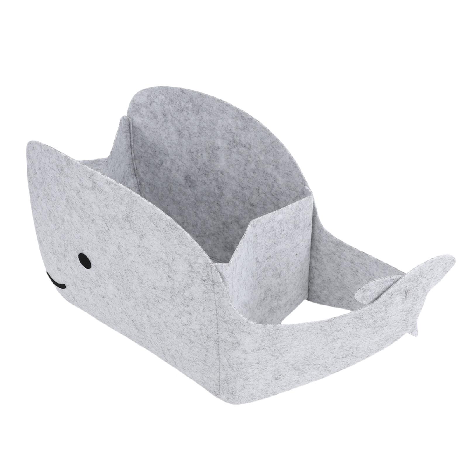 

Storage Basket Felt Storage Bin Foldable Whale Shaped Sundries Toy Storage Box for Home Bedroom Closet L