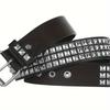 Punk Style Rivet Belt Set, Equipped with Stainless Steel Square Buckle, PU Panel Material, Male and Female Pyramid Rivet Decorat