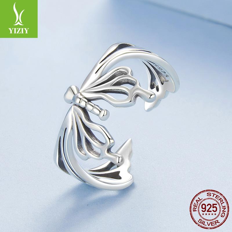 Wind Big Butterfly Open Ring Women'S Niche Premium Light Luxury S925 Sterling Silver Jewelry Ring Batch