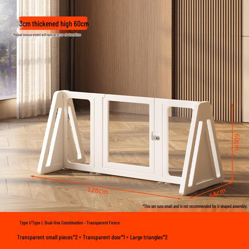 60CM High Transparent Indoor Dog Fence - Flexible Barrier for Small Pets