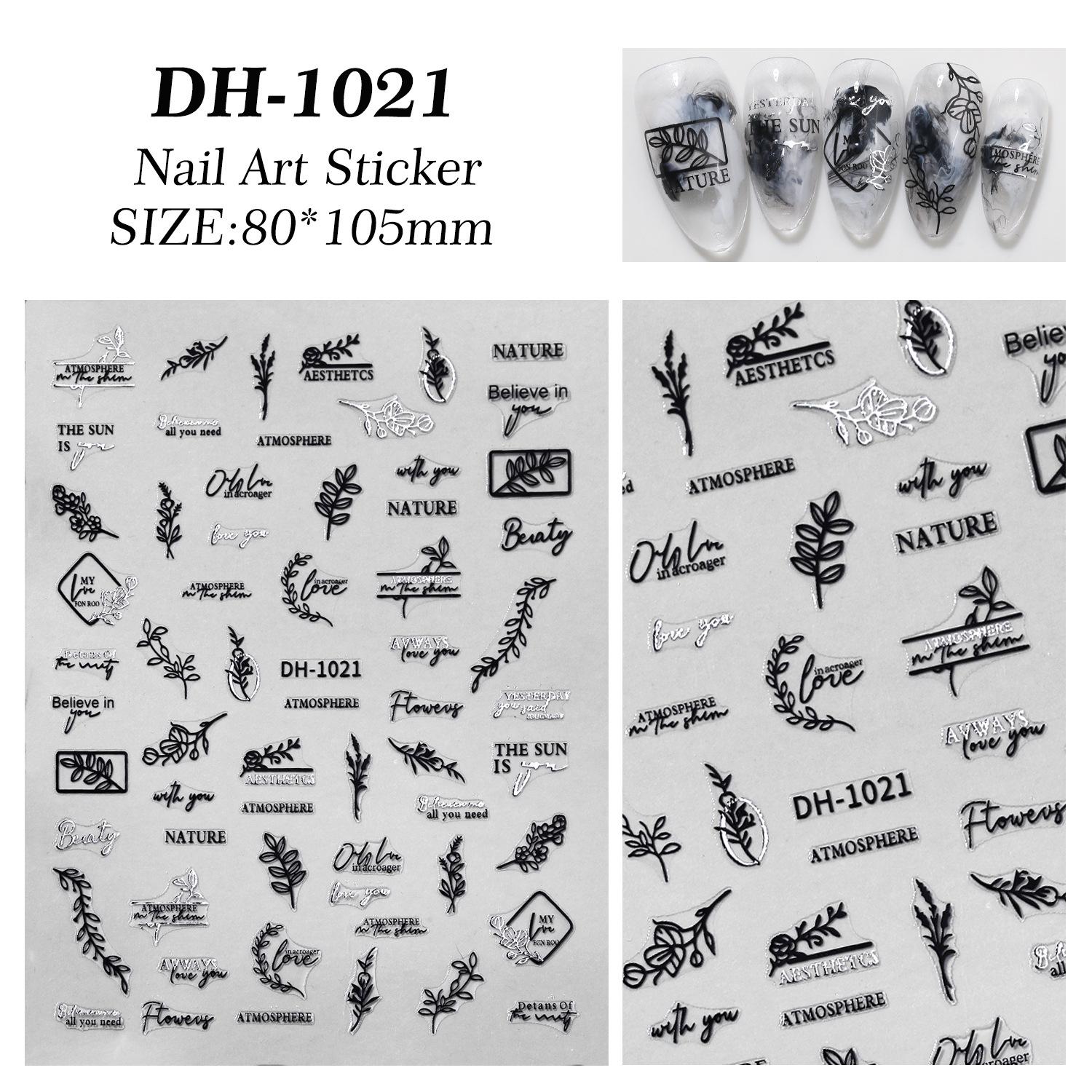 Европейские цветочные и травяные наклейки для нейл-арта: Свежие Листья Клейкие DIY Украшения