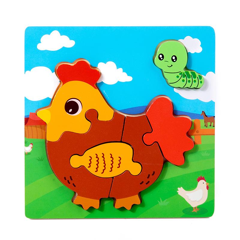 Kids' 3D Animal Food Matching Puzzle Board - Early Learning Educational Toy