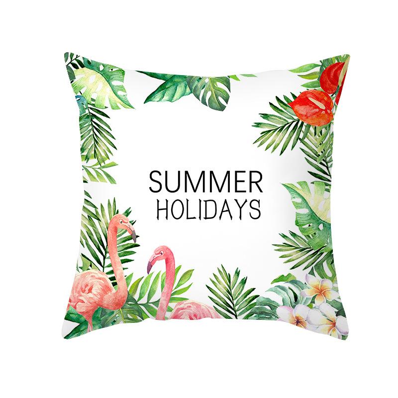 Home Decor Tropical Floral & Flamingo Throw Pillow Covers Pattern Cushion Cover Suitable For Sofa Bedroom Car Pillow Cover