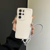Wave Border Wrist Strap Case for Samsung Galaxy S2 Ultra S24 S23 S22 Plus A16 A6 A4 A With Lanyard Soft TPU Cover