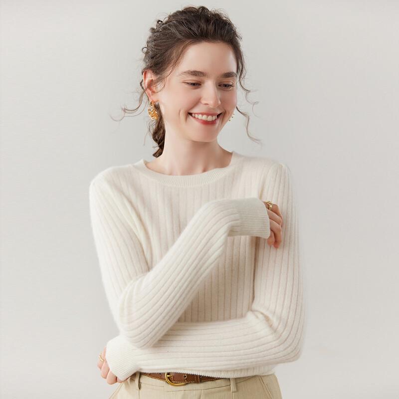 Fanzhen Women's Cashmere Blend Round Neck Sweater