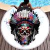 Beach Thick Round 3d Sugar Skull Printed Beach Towel Fabric Quick Dry Towel Compression Towel Tapestry Yoga Mat