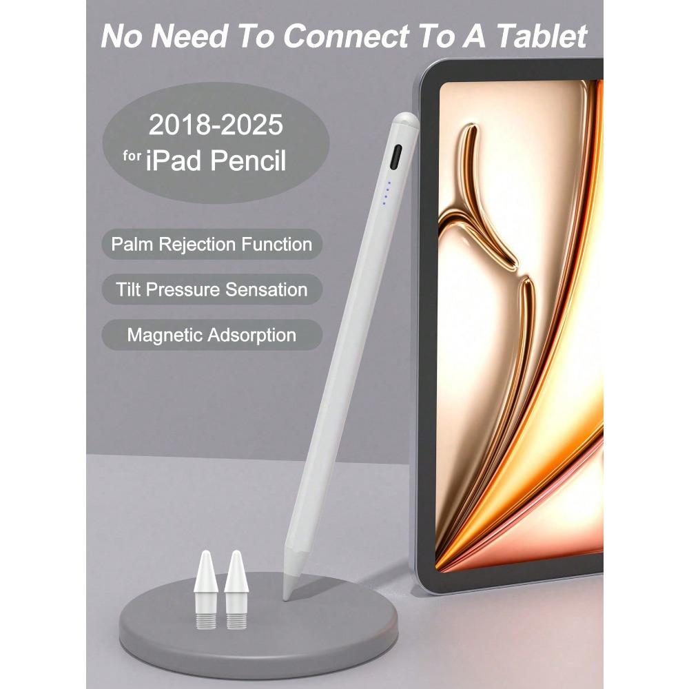 Potlood voor iPad met Palm Rejection Stylus Pen voor iPad Air M2 Pro 13 Pro 12.9 10e Generatie 7e 8e 9e 10.2 voor iPad Potlood wit