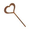 3PCS Iron Rusty Heart Shaped Garden Statue Pile Set for Outdoor Flower Pot Decoration Suitable for Balcony and Garden Spaces