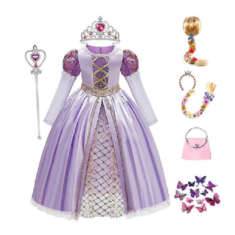 Tangled Rapunzel Fairy Tale Princess Gown For Kids Perfect For Cosplay And Parties